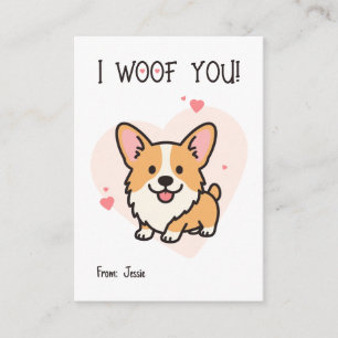 Ich belle dir Corgi-Kinder Valentinstag Mitteilungskarte