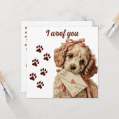 Ich belle dir Vintage Pup Valentinstag Karte (Vorderseite/Rückseite Beispiel)