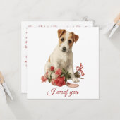 Ich belle dir Vintage Pup zum Valentinstag Karte (Vorderseite/Rückseite Beispiel)