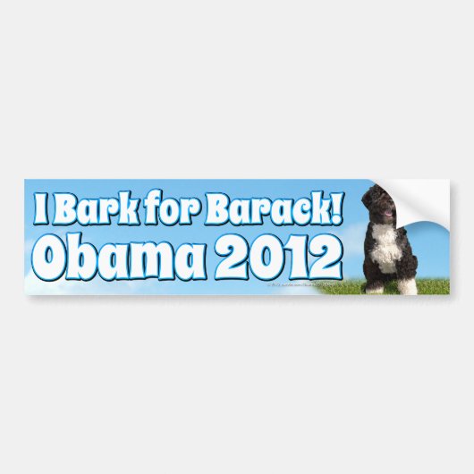 Ich belle für Barack, BO der erste Hund Obama Autoaufkleber (Vorne)