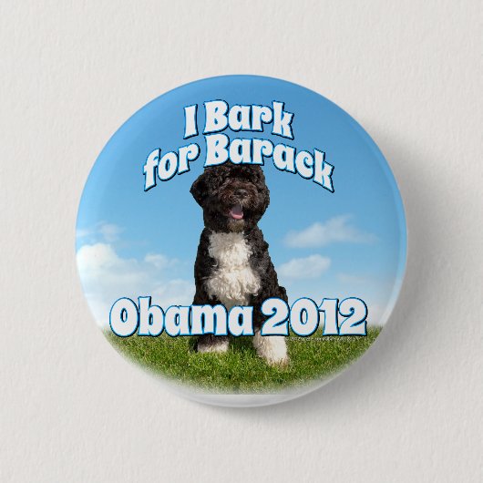 Ich belle für Barack, BO der erste Hund Obama Button (Vorderseite)