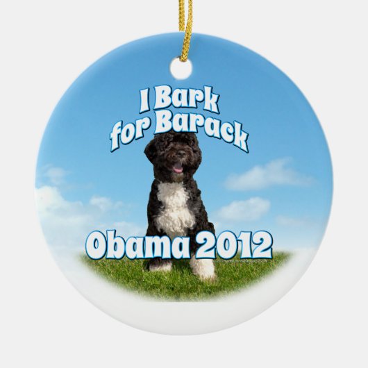 Ich belle für Barack, BO der erste Hund Obama Keramikornament (Vorne)