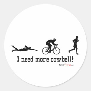 Ich benötige mehr Cowbell-T - Shirt Runder Aufkleber