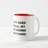 Ich benötige nicht Google, den mein Chef alles - Zweifarbige Tasse (VorderseiteRechts)