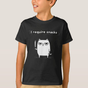 Ich benötige Snacks Böse Katze Lustiges Meme T-Shirt