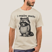 Ich benötige Snacks Raccoon | Plus-Size-Tier T-Shirt (Vorderseite)
