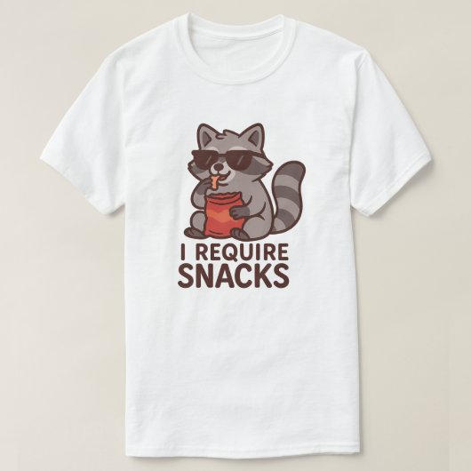 ICH BENÖTIGE SNACKS T-Shirt (Design vorne)