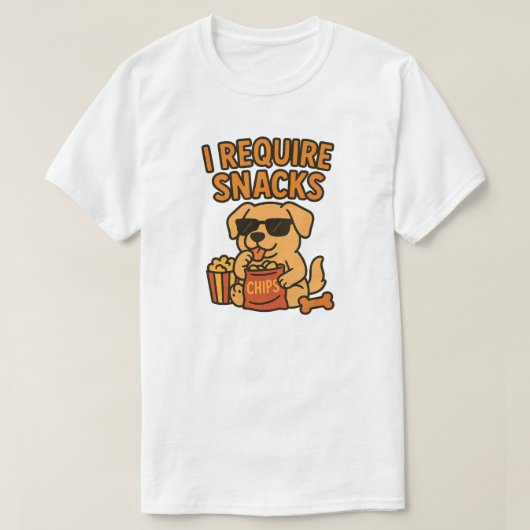 ICH BENÖTIGE SNACKS T-Shirt (Design vorne)