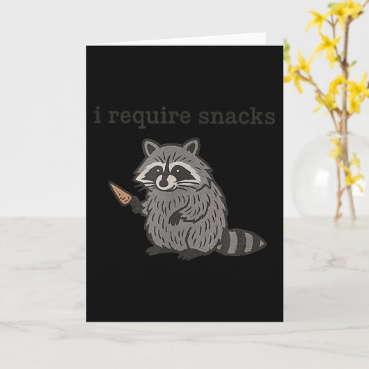 Ich benötige Snacks Waschbär-Shirt Männer Frauen L Karte (Gelbe Blume)