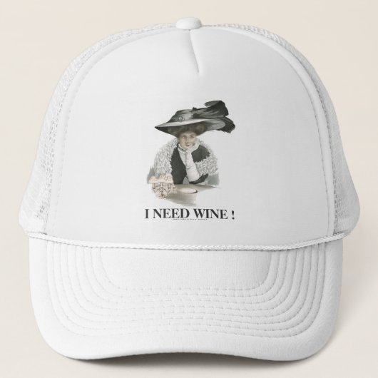 ICH BENÖTIGE WEIN! TRUCKERKAPPE (Vorderseite)