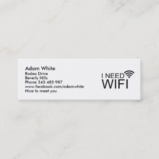 Ich benötige wifi Internet Mini Visitenkarte