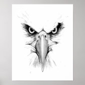 Ich beobachte dich. Eagle Headface Tattoo Poster (Vorne)