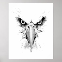 Ich beobachte dich. Eagle Headface Tattoo Poster