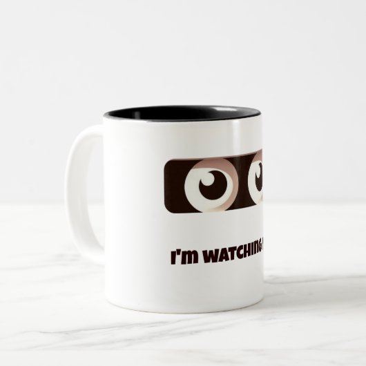 Ich beobachte dich - Funny Eyes Tasse (Vorderseite Links)