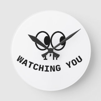 "Ich beobachte dich" Lustige Googly-Eyes-Wanduhr Runde Wanduhr