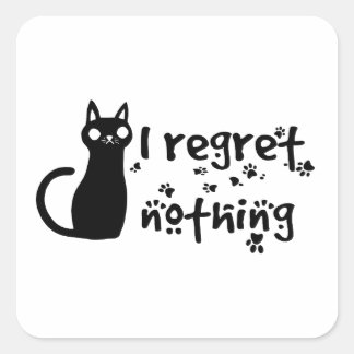 Ich bereue nichts quadratischer aufkleber