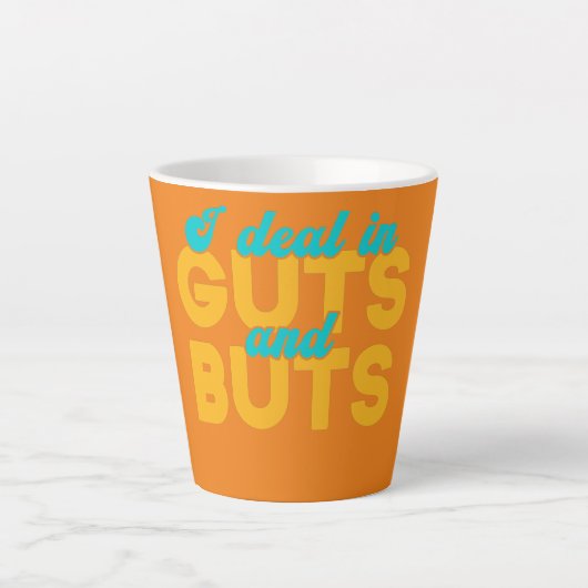 Ich beschäftige mich mit Guts and Buts Funny Gastr Milchtasse (Vorderseite)
