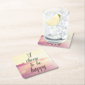 Ich beschließe, glücklich zu sein rechteckiger pappuntersetzer (Vor Ort)