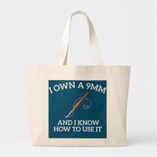 ich besitze ein 9 mm Häkelgarn Jumbo Stoffbeutel (Vorne)