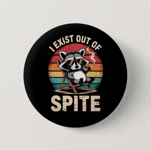 Ich bestehe aus einem spitzigen, lustigen Raccoon  Button (Vorderseite)