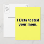 Ich Beta habe deine Mutter getestet. Postkarte (Vorne/Hinten)