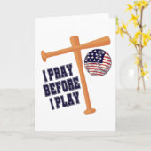 Ich bete, bevor ich Basebal Game spiele Karte (Gelbe Blume)
