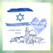 Ich bete für Israel und stehe mit Israel. Weltfrie Fensteraufkleber (Blatt 3)