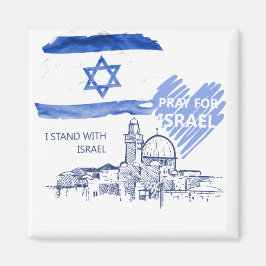 Ich bete für Israel und stehe mit Israel. Weltfrie Magnet