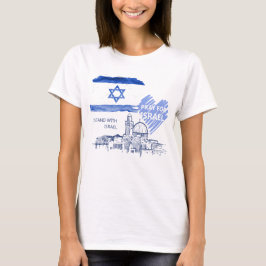 Ich bete für Israel und stehe mit Israel. Weltfrie T-Shirt