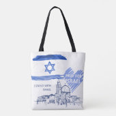 Ich bete für Israel und stehe mit Israel. Weltfrie Tasche (Rückseite)