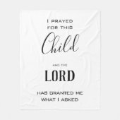 Ich betete für dieses Kind Der Herr hat mir gewähr Fleecedecke (Vorderseite)