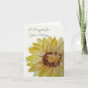 Ich betete heute für dich   Sonnenblumen-Gebetskar Karte