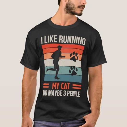 Ich betreibe gerne meine Katze und vielleicht 3 Le T-Shirt (Vorderseite)