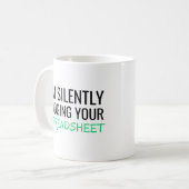 Ich beurteile Deine Tabelle stillschweigend Kaffeetasse (Vorderseite Links)