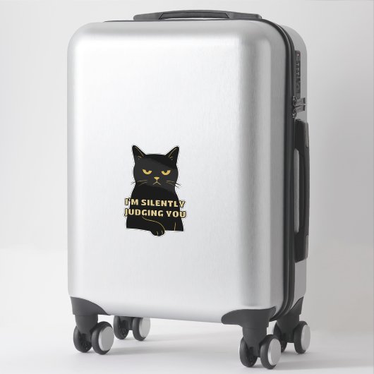 Ich beurteile dich leise - Funny Black Cat Sticker (Koffer)