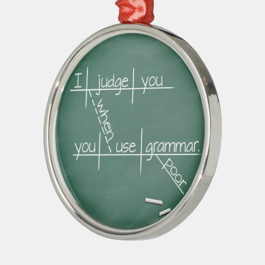 Ich beurteile Sie, wenn Sie schlechte Grammatik Ornament Aus Metall (Links)