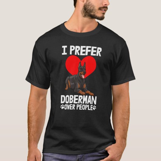 Ich bevorzuge Doberman über Menschen Männer Liebe T-Shirt (Vorderseite)