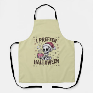 Ich bevorzuge Halloween Grusel Xmas Skelett Gothic Schürze