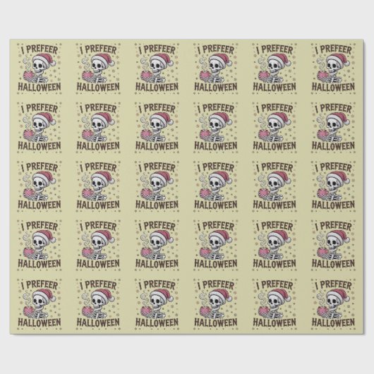 Ich bevorzuge Halloween Spooky Xmas Skeleton Gothi Geschenkpapier (Flach)