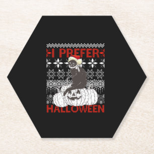 Ich bevorzuge Halloween Weihnachten schwarze Katze Untersetzer