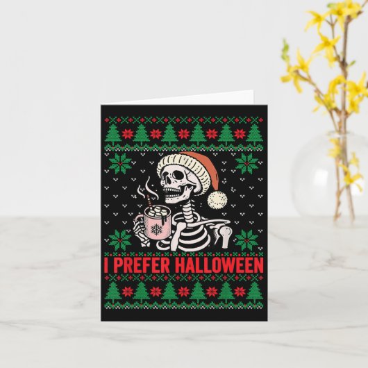 Ich bevorzuge Halloween Weihnachtskraut Weihnachts Karte (Gelbe Blume)