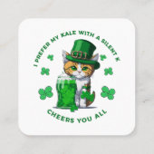 Ich bevorzuge mein Kale mit einem stillen K-Funny Quadratische Visitenkarte (Rückseite)