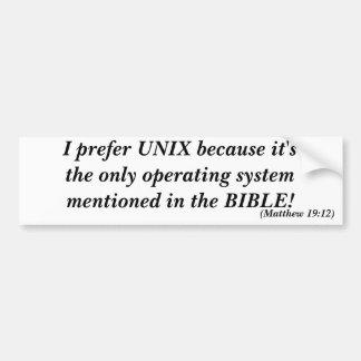 Ich bevorzuge UNIX Autoaufkleber