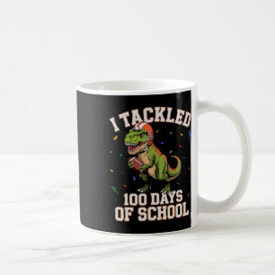 Ich bewältigte 100 Tage Schul Dino T-Rex Fußll Kin Kaffeetasse