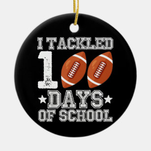 Ich bewältigte 100 Tage Schul-Fußball Keramik Ornament