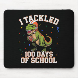 Ich bewältigte 100 Tage Schule Dino T-Rex Fuß Kind Mousepad