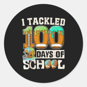Ich bewältigte 100 Tage Schulfußball-Eiscreme-Dr Runder Aufkleber