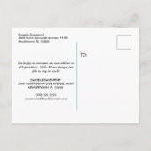 Ich bewege Vintage Bootreisende Mint Blue Ankündigungspostkarte (Rückseite)