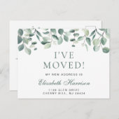 Ich bewegte Eukalyptus Greenery Wasserfarbe Ankündigungspostkarte (Vorne/Hinten)