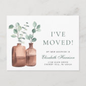 Ich bewegte Eukalyptus-Wasserfarbenbewegung Ankündigungspostkarte (Vorderseite)